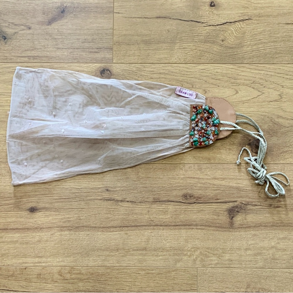 Chan Luu Semi Precious Stones Mesh Belt - Beige - Picture 6 of 15